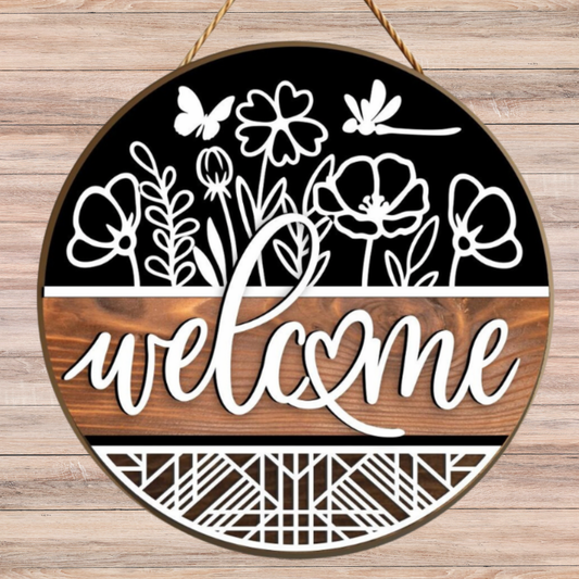 Welcome with Butterfly and Dragonfly