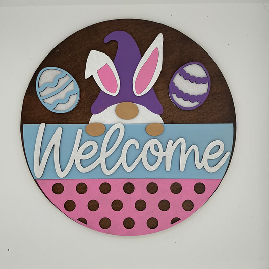 Welcome with gnome bunny