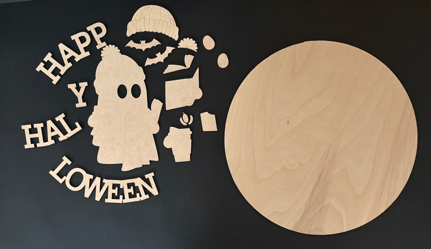 Happy Halloween with reading ghost