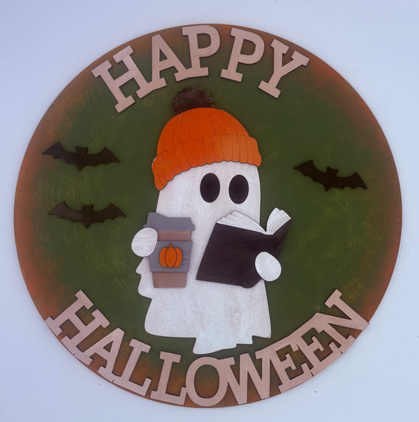 Happy Halloween with reading ghost